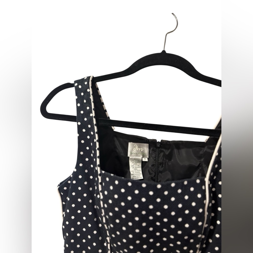 Donna Morgan Black & White Polka Dot Midi Dress - Picture 5 of 6